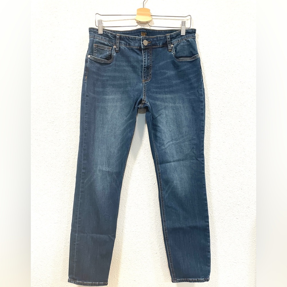 Kut from the Kloth Blue Denim Slouchy Boyfriend Jeans Womens Mid-Rise Size 12